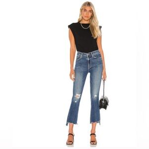 Mother The Insider Crop Step Chew in Dancing on Coals Denim Distressed size 28